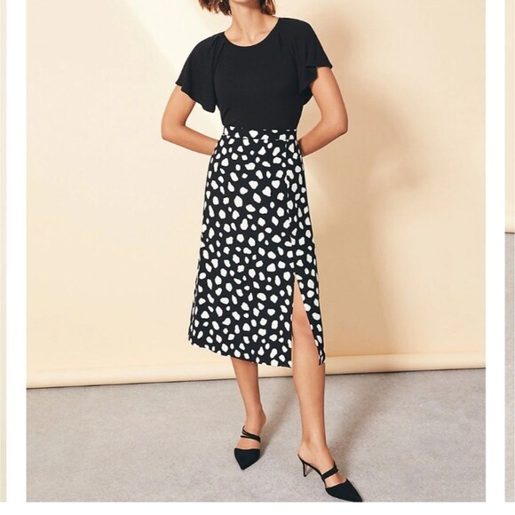 Ann Taylor Animal Print Slip Skirt with Slit Women's Size 8 Office Business - Picture 1 of 8
